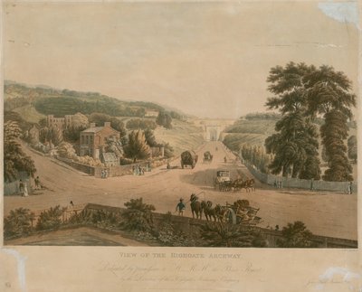 Vista del Arco de Highgate de Augustus Charles Pugin