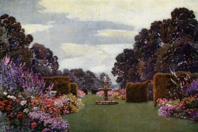Bordes herbáceos en Welbeck (litografía en color) de Augustus Charles Wyatt
