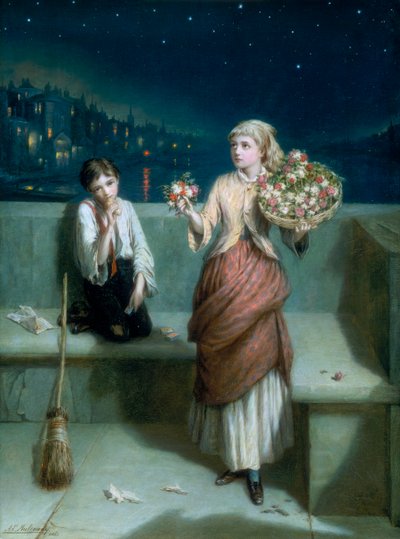 Un barrendero de Londres y una vendedora de flores, 1884 de Augustus E Mulready