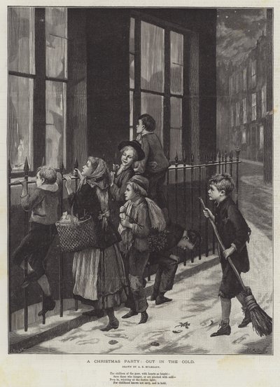 Una Fiesta de Navidad, Fuera en el Frío de Augustus Edward Mulready
