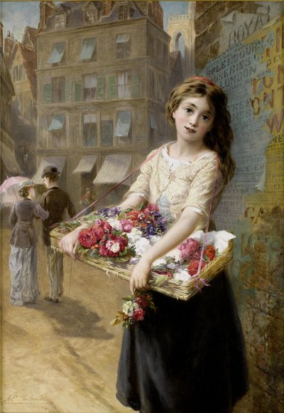 Un vendedor ambulante de flores de Augustus Edwin Mulready