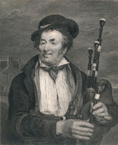 El gaitero, de una pintura de David Wilkie, R.A. de Augustus Fox