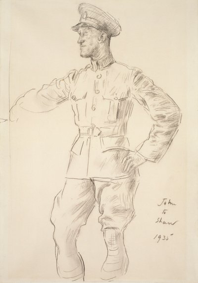 Retrato del aviador T.E. Shaw Lawrence de Arabia de Augustus John
