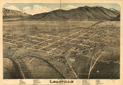 Vista aérea de Leadville, condado de Lake, Colorado. 1879. de Augustus Koch