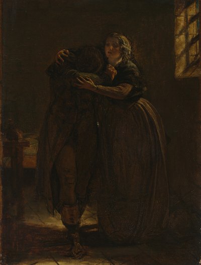 Estudio para "Ven a descansar en este seno mi propio afligido querido" de Augustus Leopold Egg