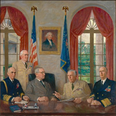 Truman y sus asesores militares, 1949 de Augustus Vincent Tack