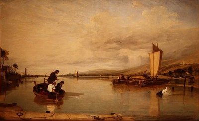 Calma chicha: Barcos frente al castillo de Cowes de Augustus Wall Callcott