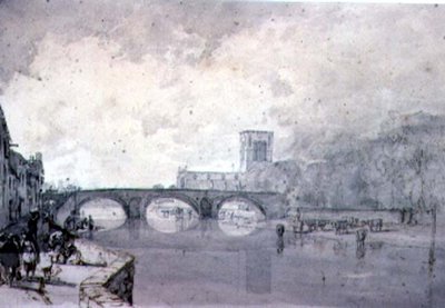 La Abadía y el Puente Nungate, Haddington, East Lothian de Augustus Wall Callcott