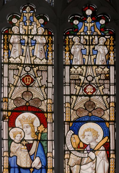 Ventana del ábside con Virgen y Niño y San Juan Evangelista (detalle) de Augustus Welby Northmore Pugin