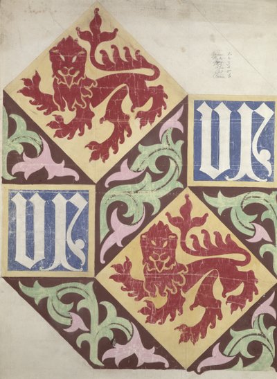 Diseño de piso para las Casas del Parlamento de Augustus Welby Northmore Pugin