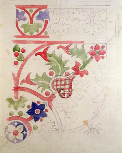 Diseño Floral para la Biblioteca de la Cámara de los Lores de Augustus Welby Northmore Pugin