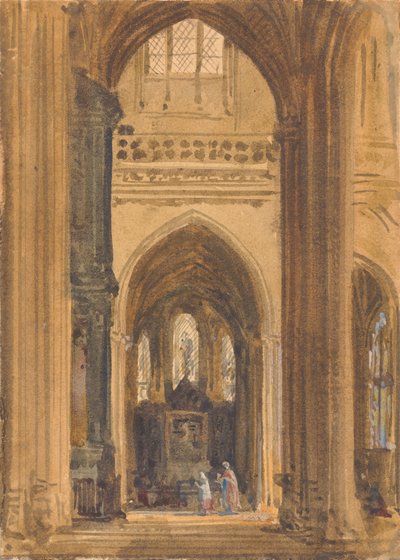 Interior de una iglesia gótica de Augustus Welby Northmore Pugin