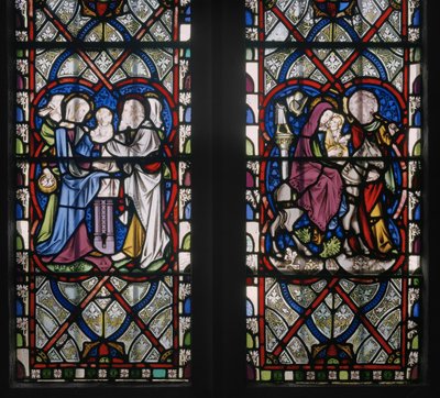 Ventana de la Capilla de la Virgen con Escenas de la Vida de la Virgen, detalle, 1851 de Augustus Welby Northmore Pugin