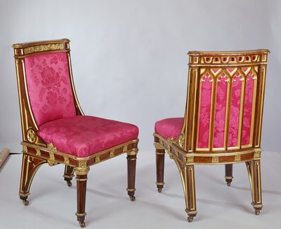 Par de sillas, hechas por Morel y Seddon de Augustus Welby Northmore Pugin