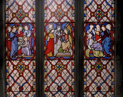 Resurrección de Lázaro, Las Marías en la Tumba y la Resurrección de la Hija de Jairo (detalle) de Augustus Welby Northmore Pugin