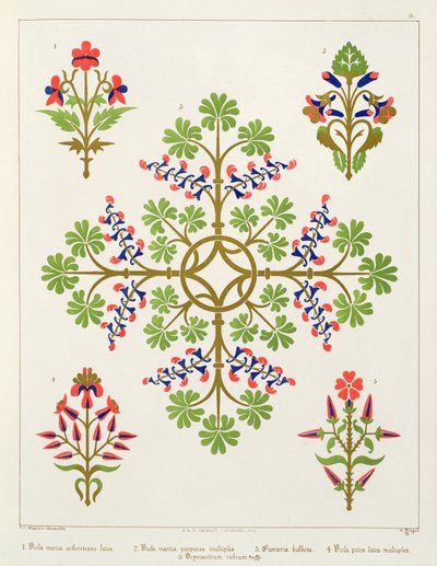 Diseño de papel tapiz con motivo de rosas, impreso por M. y N. Hanhart de Augustus Welby Northmore Pugin