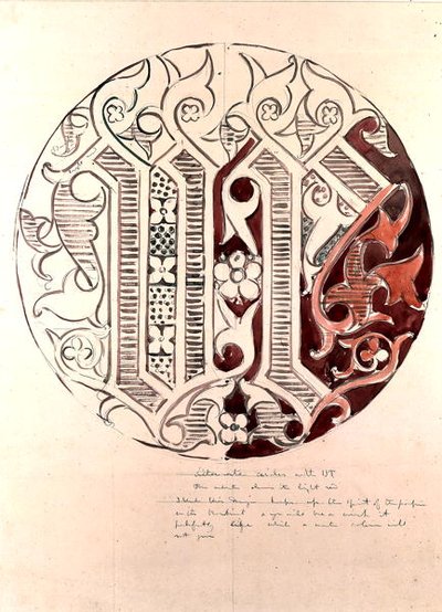 Diseño de rosetón para la Cámara de los Comunes de Augustus Welby Northmore Pugin