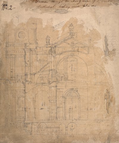 Sección de la nave de las naves laterales de la catedral de San Pablo mirando al oeste de Augustus Welby Northmore Pugin