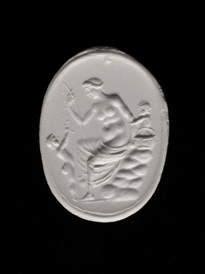 Impresión de una piedra de anillo que representa a Afrodita, c.100-70 a.C. (yeso) de Aulos Aulos
