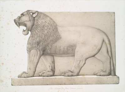 León colosal de la Gran Entrada en Nimrud [Calah], 1853 de Austen Henry Layard