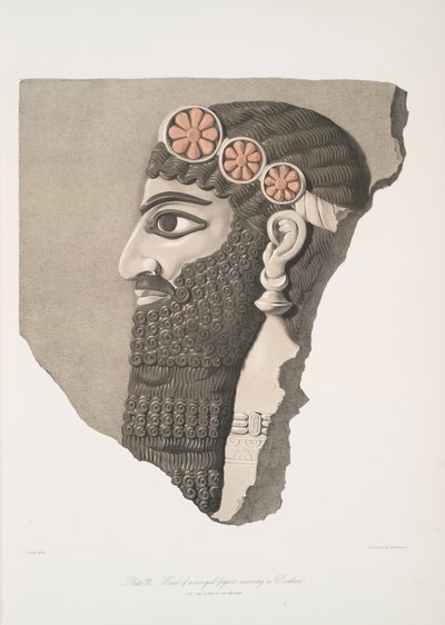 Cabeza de una figura alada con diadema, 1849 de Austen Henry Layard