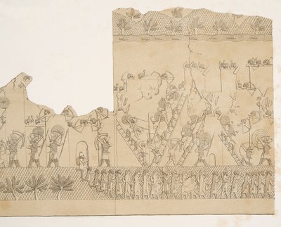 Asedio y escalada de una ciudad (Kouyunjik), de Monumentos de Nínive, pub. 1849 de Austen Henry Layard