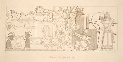 El asedio de una ciudad, de Monumentos de Nínive, pub. 1849 de Austen Henry Layard
