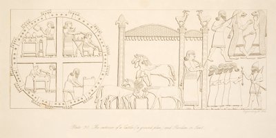El interior de un castillo (un plano) y pabellón o tienda, de Monumentos de Nínive, pub. 1849 de Austen Henry Layard