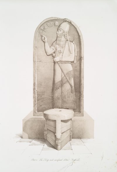 El rey y el altar sacrificial en Nimroud [Calah] de Austen Henry Layard