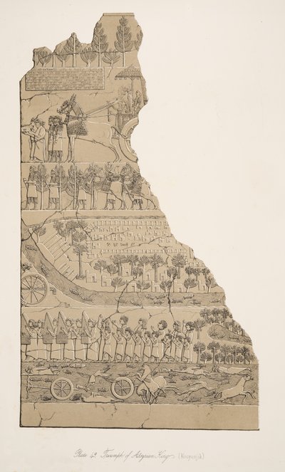 Triunfo de los reyes asirios (Kouyunjik), de Monumentos de Nínive, pub. 1849 de Austen Henry Layard