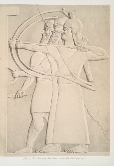 Dos arqueros y un escudero, 1849 de Austen Henry Layard