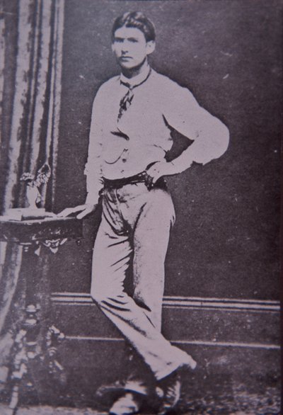 Miembro de la banda Kelly, Steve Hart, que murió en las llamas del Hotel Glenrowan, 28 de junio de 1880 (foto en blanco y negro) de Australian Photographer