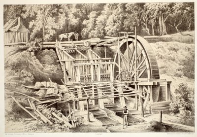 Molino de trituración de cuarzo, de La Historia de Australasia por David Blair, McGrady, Thomson y Niven, 1879 de Australian School