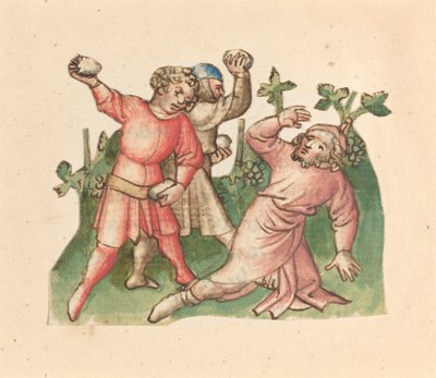 El apedreamiento de Nabot de Austrian 15th Century