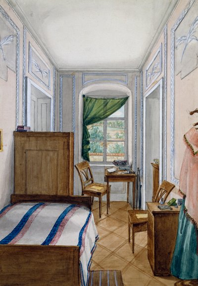 Pequeña sala estilo Biedermeier, acuarela, Austria de Austrian School