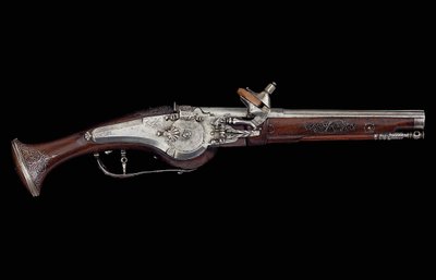 Pistola carintia (Ferlach) con mecanismo de rueda y sistema de seguridad automático interno, c.1650 de Austrian School