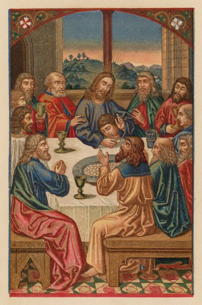 La Cena del Señor (cromolito) de Austrian School