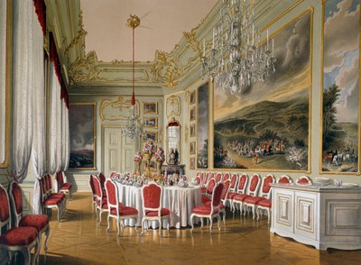 Comedor en los Apartamentos Imperiales, Palacio de Schoenbrunn (Lista del Patrimonio Mundial de la UNESCO) de Austrian School
