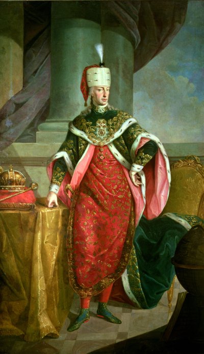 Emperador Francisco I (1708-65) Sacro Emperador Romano, vistiendo las túnicas oficiales de la Orden de San Esteban de Austrian School