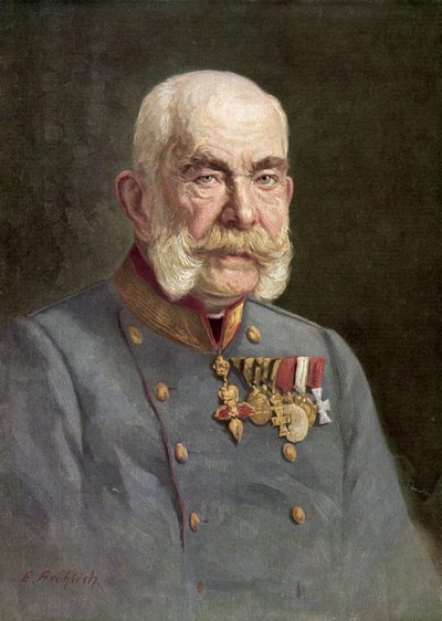 Francisco José I, Emperador de Austria (litografía en color) de Austrian School