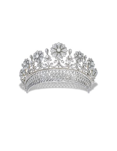 Tiara de diamantes antigua de Kochert de Austrian School