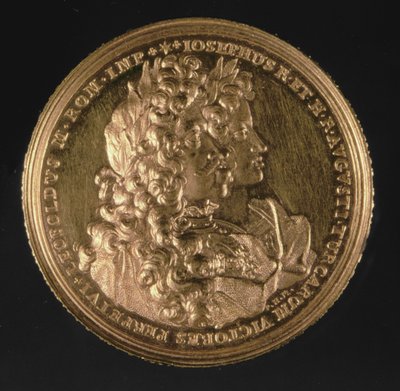 Medallón con retratos de los Emperadores del Sacro Imperio Romano Leopoldo I (1640-1705) y José I (1678-1711) por Philipp Heinrich, 1692 de Austrian School