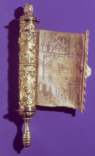 Meguilá (Rollo de Ester) en un estuche de plata, Viena, c.1715 de Austrian School