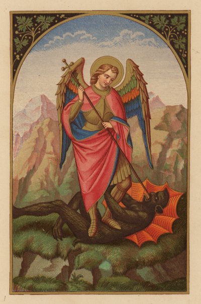 Miguel, arcángel (chromolitho) de Austrian School
