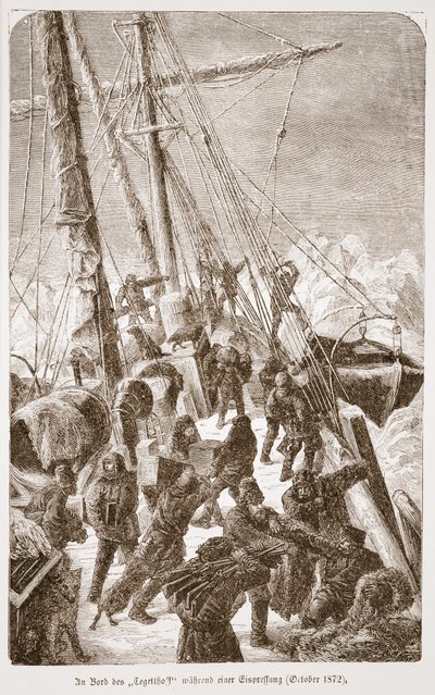 A bordo del Tegetthof durante una tormenta de hielo, octubre de 1872, 1876 de Austrian School