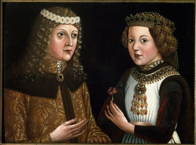 Retrato de Ladislao Póstumo, Rey de Bohemia, Hungría y Croacia, con su prometida Magdalena de Valois de Austrian School