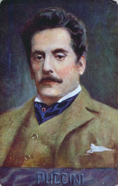 Retrato postal de Giacomo Puccini, c.1910-15 de Austrian School