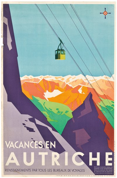 Póster publicitario de vacaciones en Austria de Austrian School