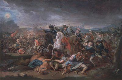 Príncipe Eugenio de Saboya (1663-1736) en el Sitio de Belgrado, 16 de agosto de 1717 de Austrian School