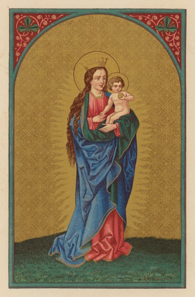 Reina del cielo (cromolito) de Austrian School